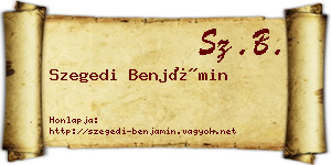 Szegedi Benjámin névjegykártya
