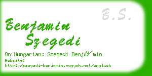 benjamin szegedi business card